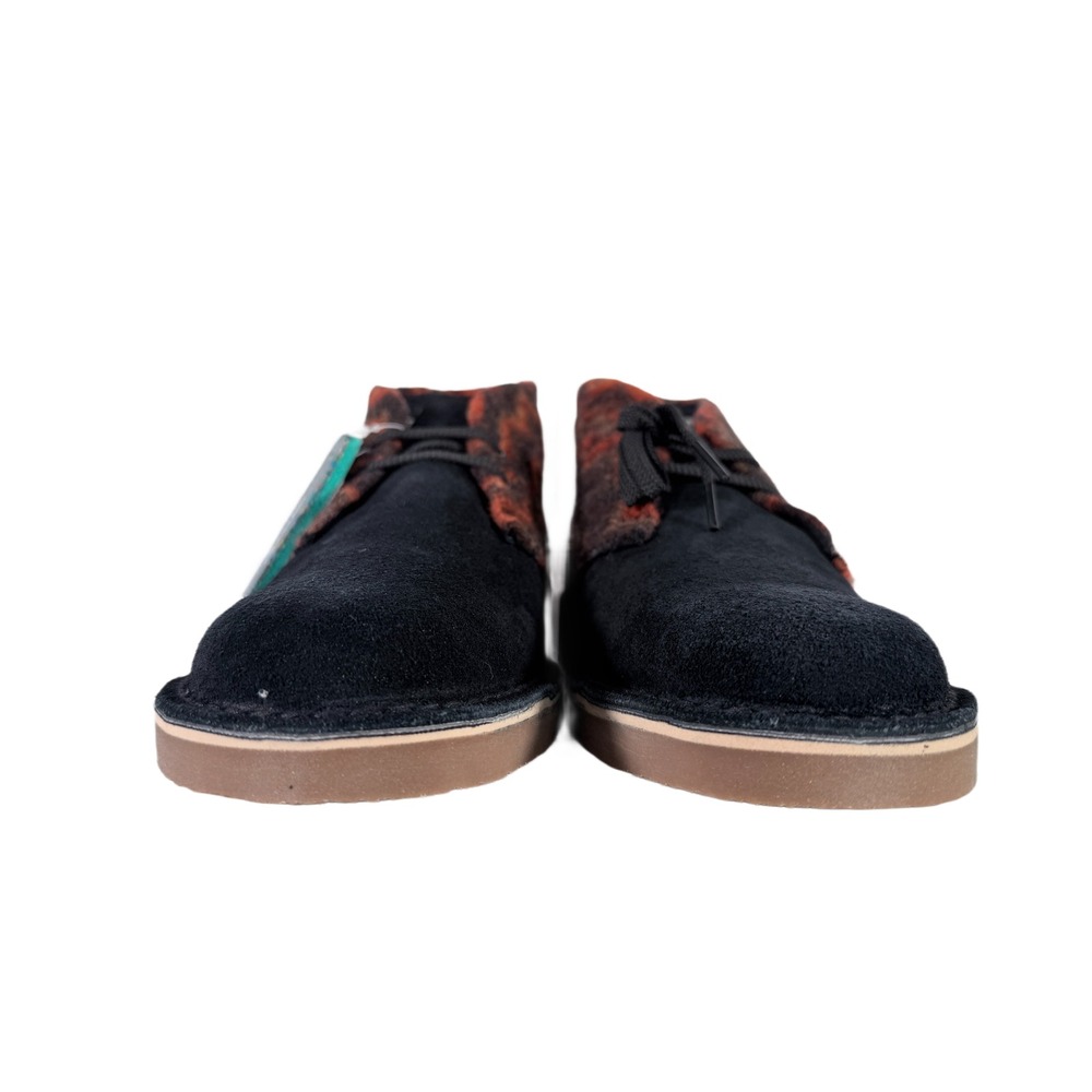 Clarks Bushacre 3 Chukka Boot NEW IN BOX Men 10 Black Red Wool Suede Lace Aztec - Picture 4 of 11